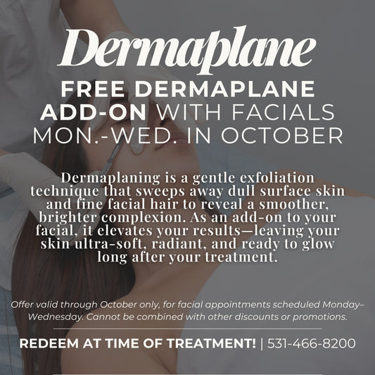 Dermaplane facial sale at Sakoon The Spa, best day spa and medical spa in Omaha, Nebraska.