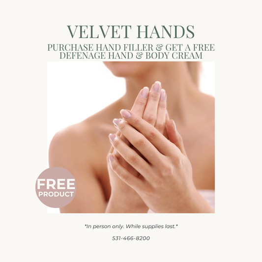 Hand dermal filler and body cream sale at Sakoon The Spa, top medical spa and day spa in Omaha, Nebraska.